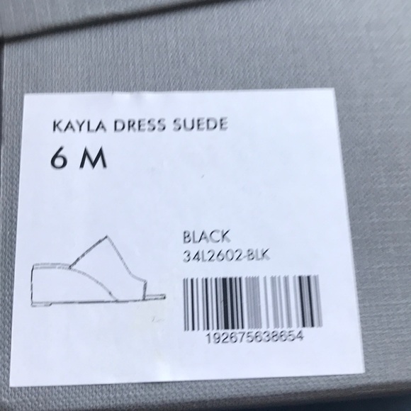 NIB Aquatalia Kayla Weatherproof Suede Sandal Black 6 Pristine Condition - Picture 12 of 12